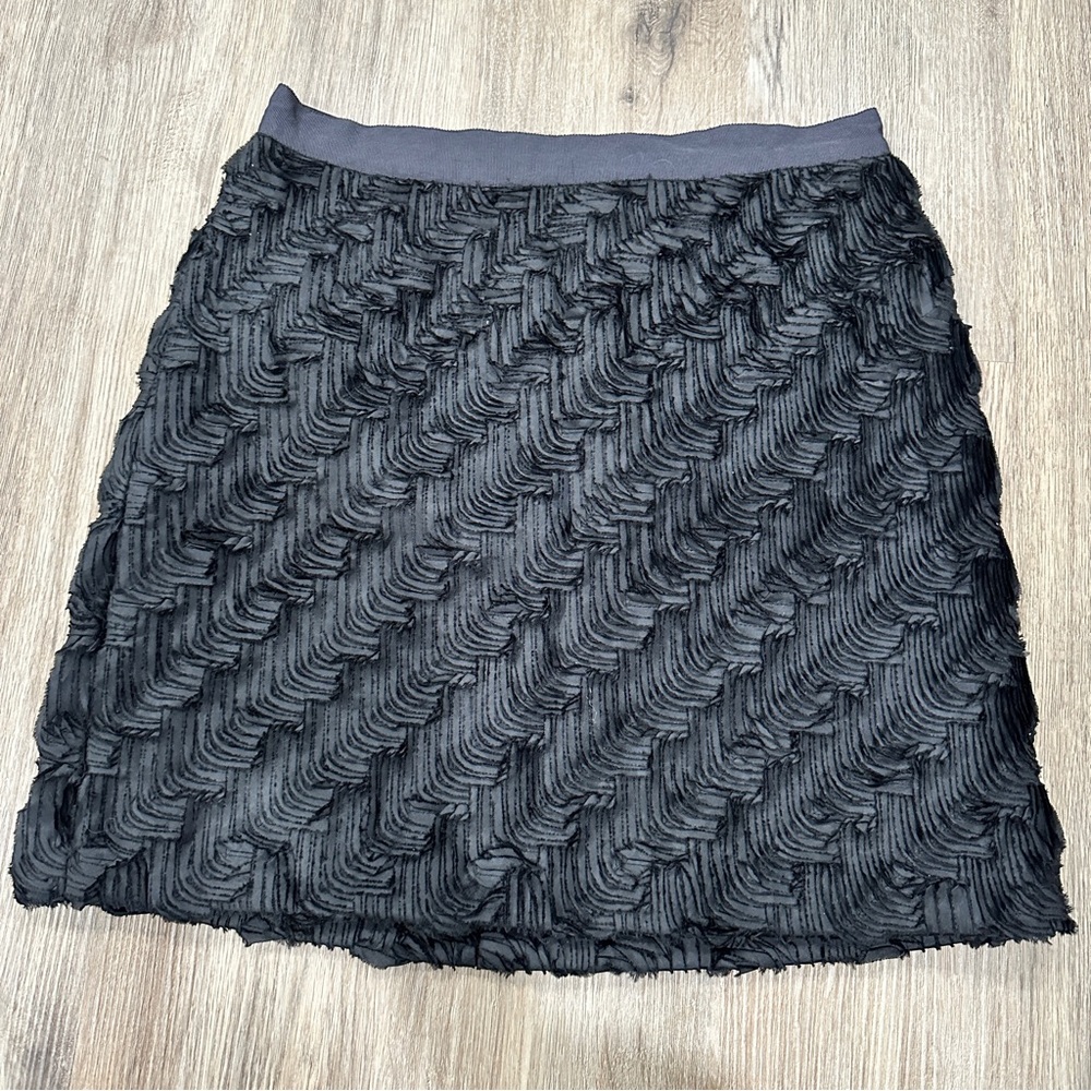{preloved} Club Monaco Black Textured Mini Skirt